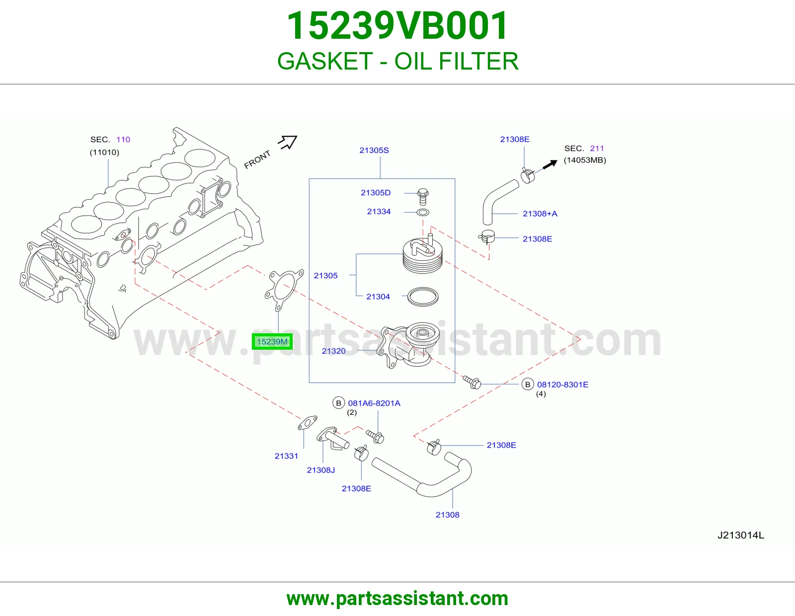 وجه مبرد زيت 15239VB001