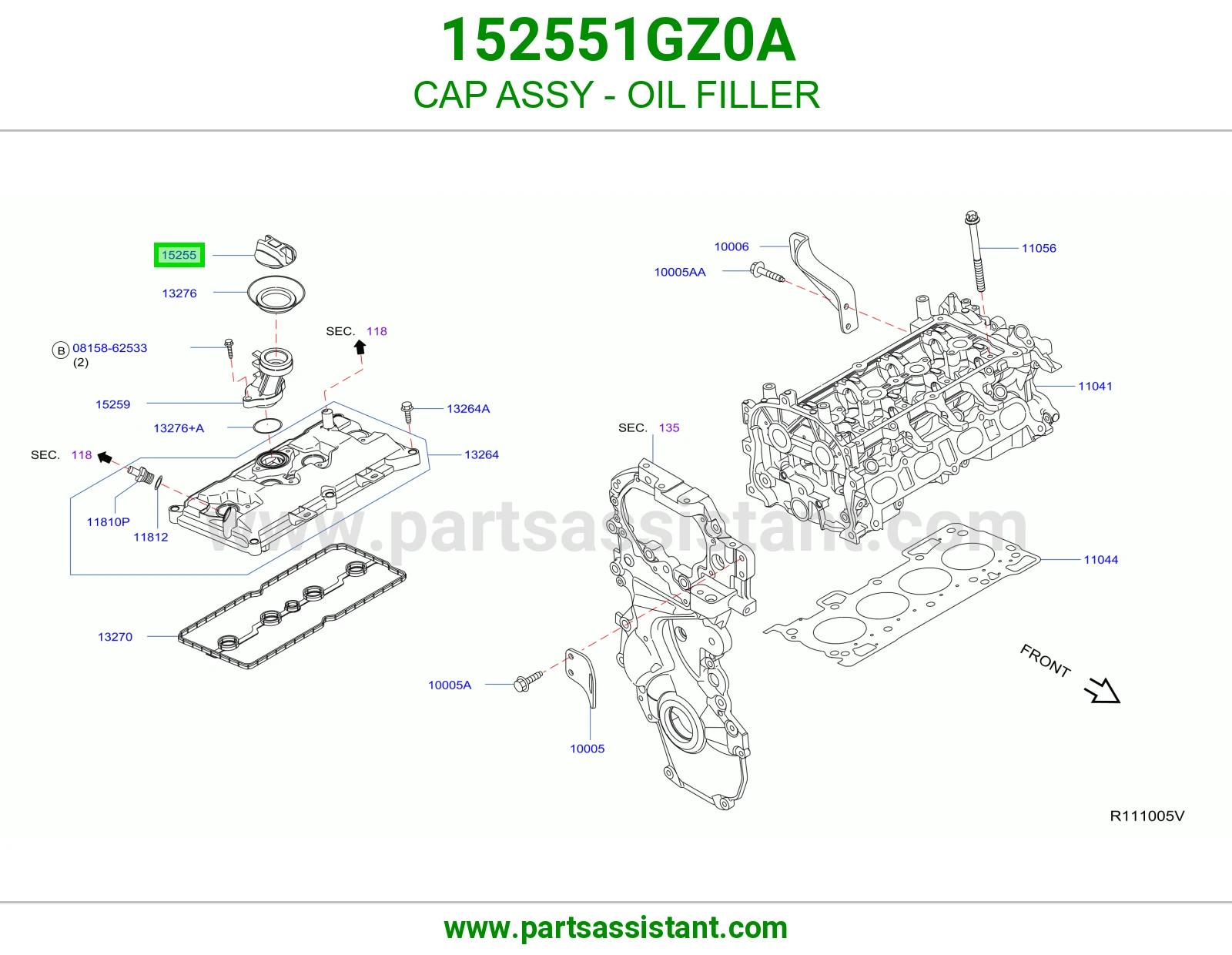 CAP ASSY - OIL FILLER 152551GZ0A