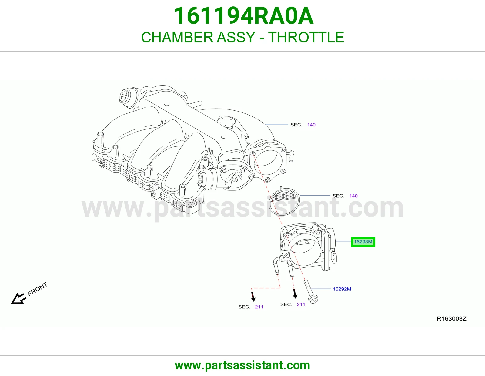 منظم دعسه بنزين 161194RA0A