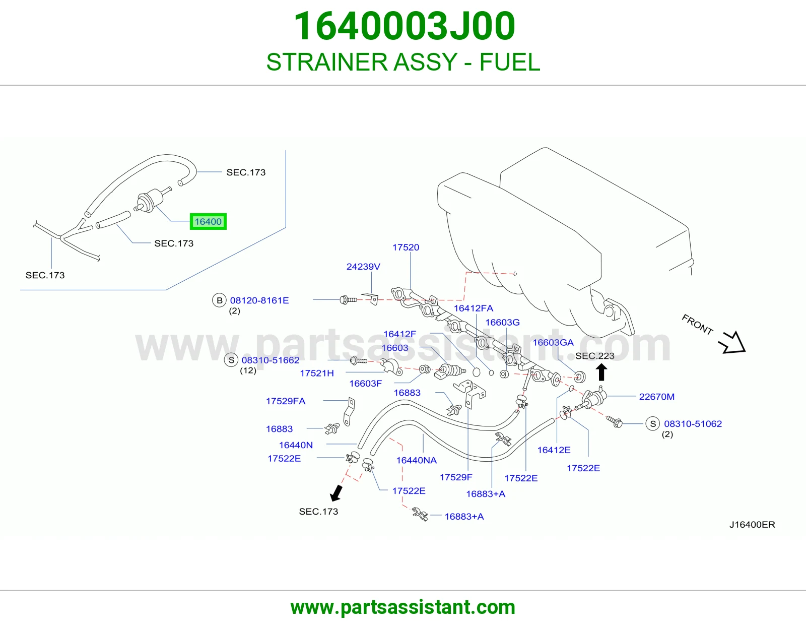 فلتر صفايه بنزين 1640003J00