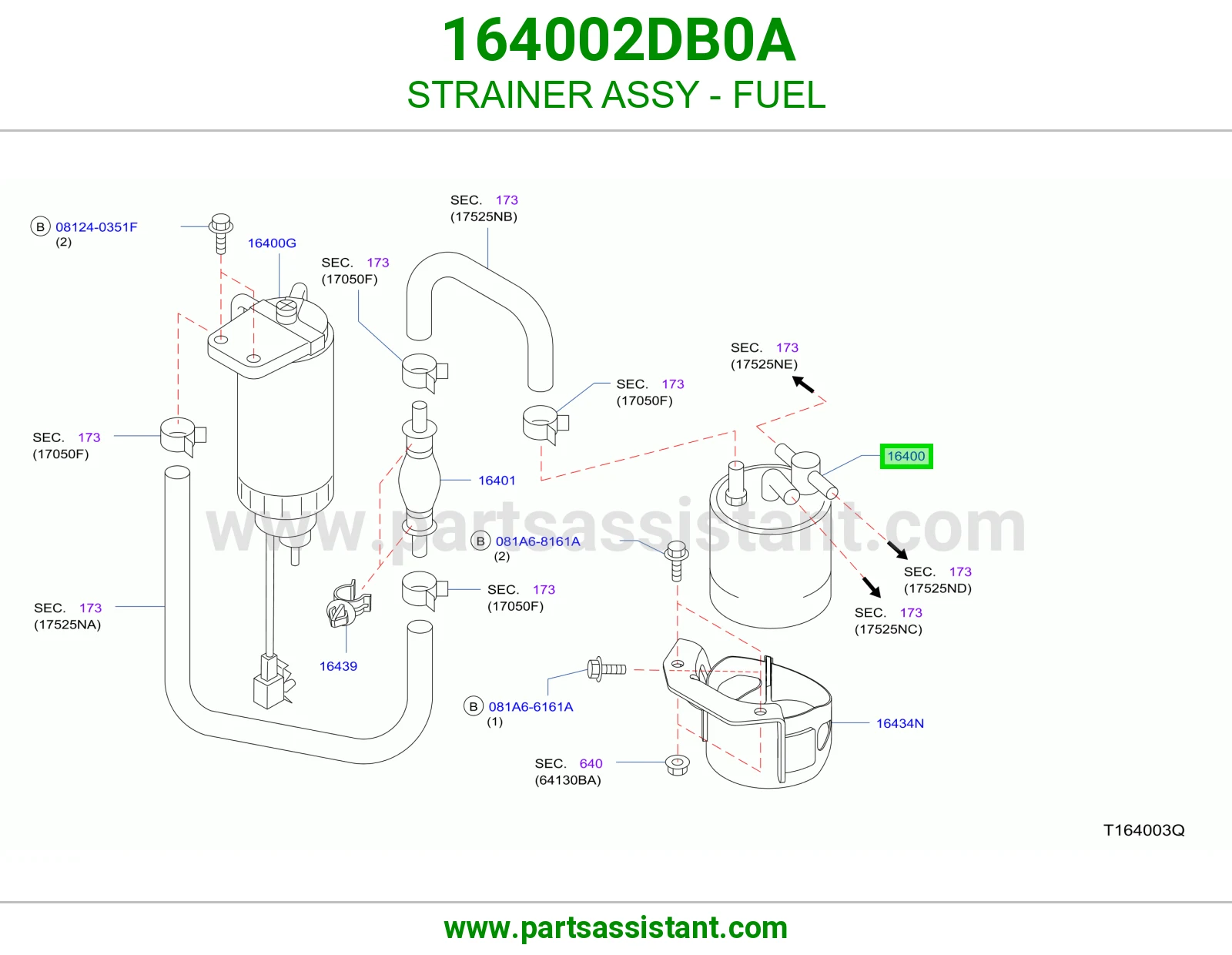 فلتر صفايه بنزين 164002DB0A