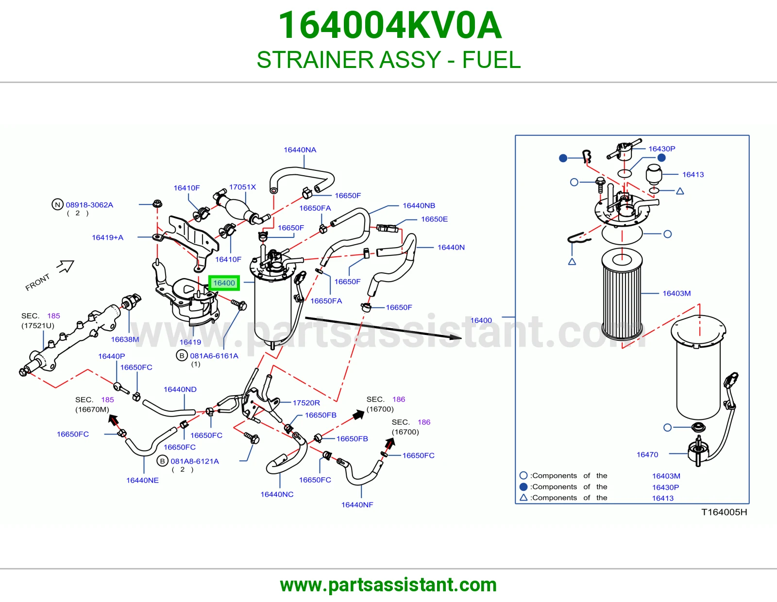 فلتر صفايه بنزين 164004KV0A