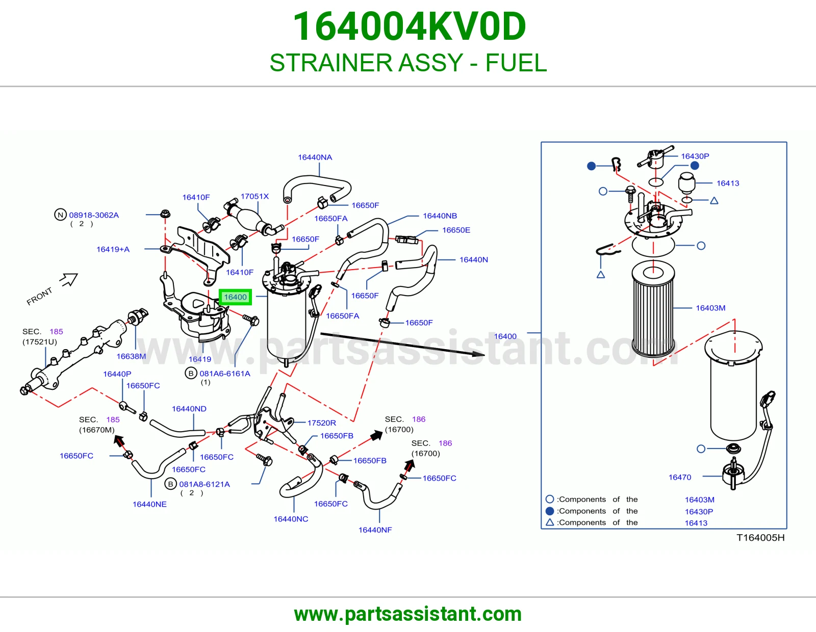 فلتر صفايه بنزين 164004KV0D