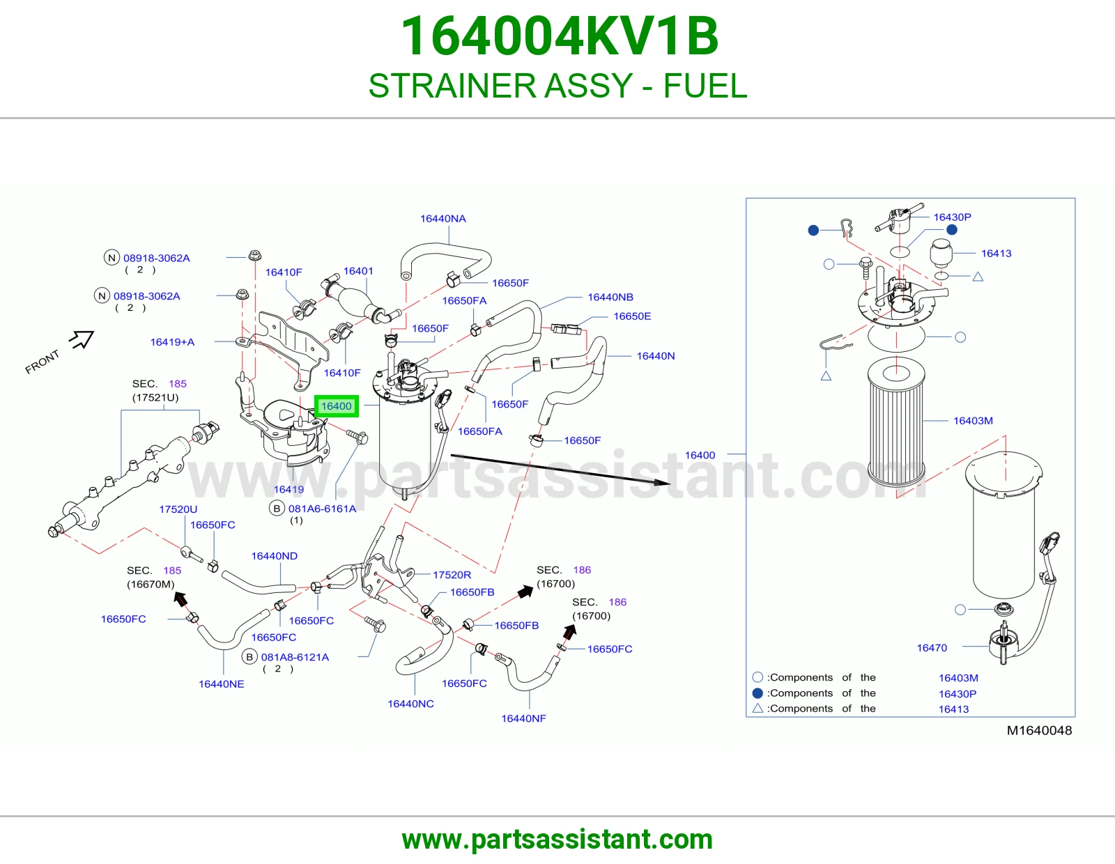 فلتر صفايه بنزين 164004KV1B