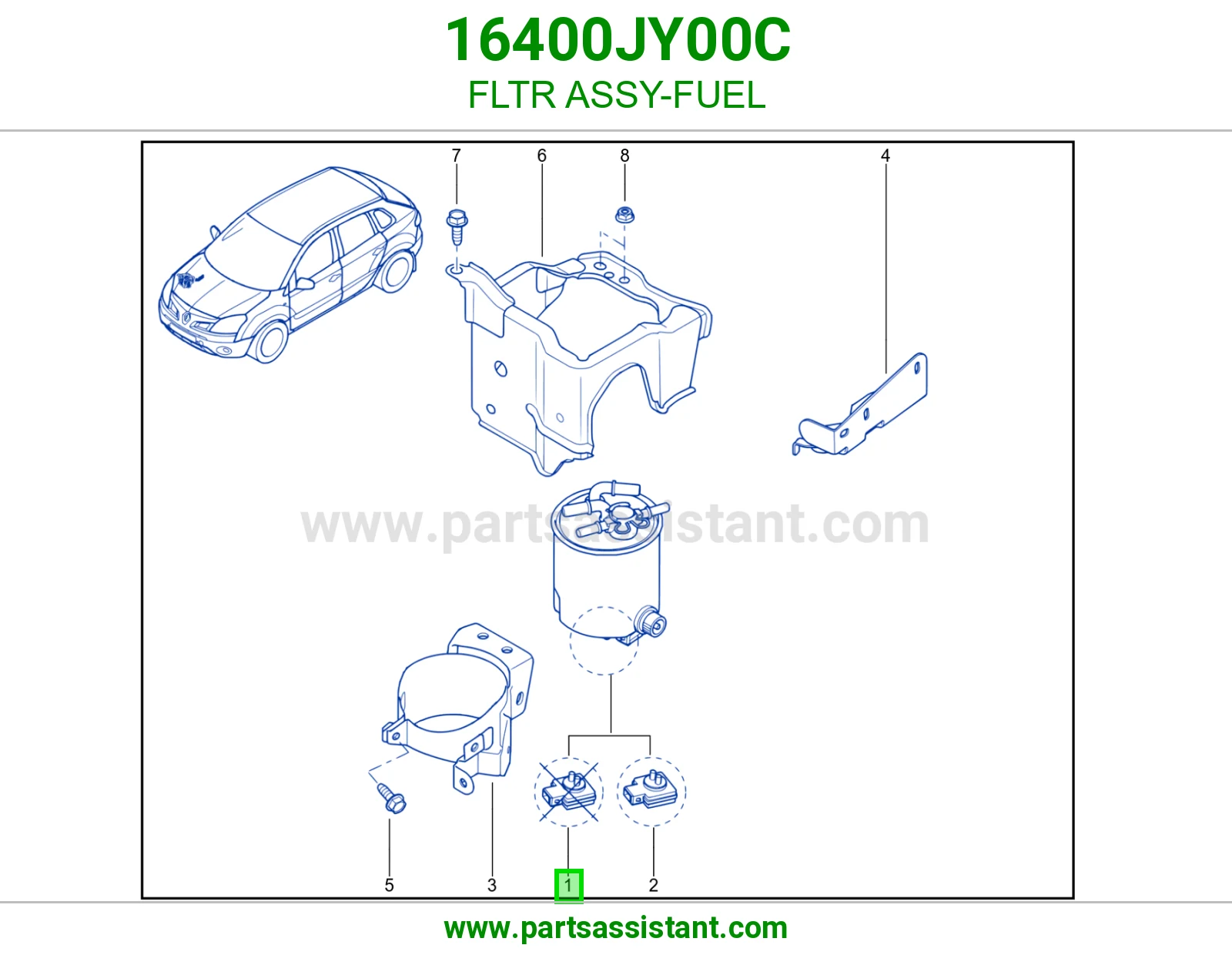 فلتر بنزين كامل 16400JY00C