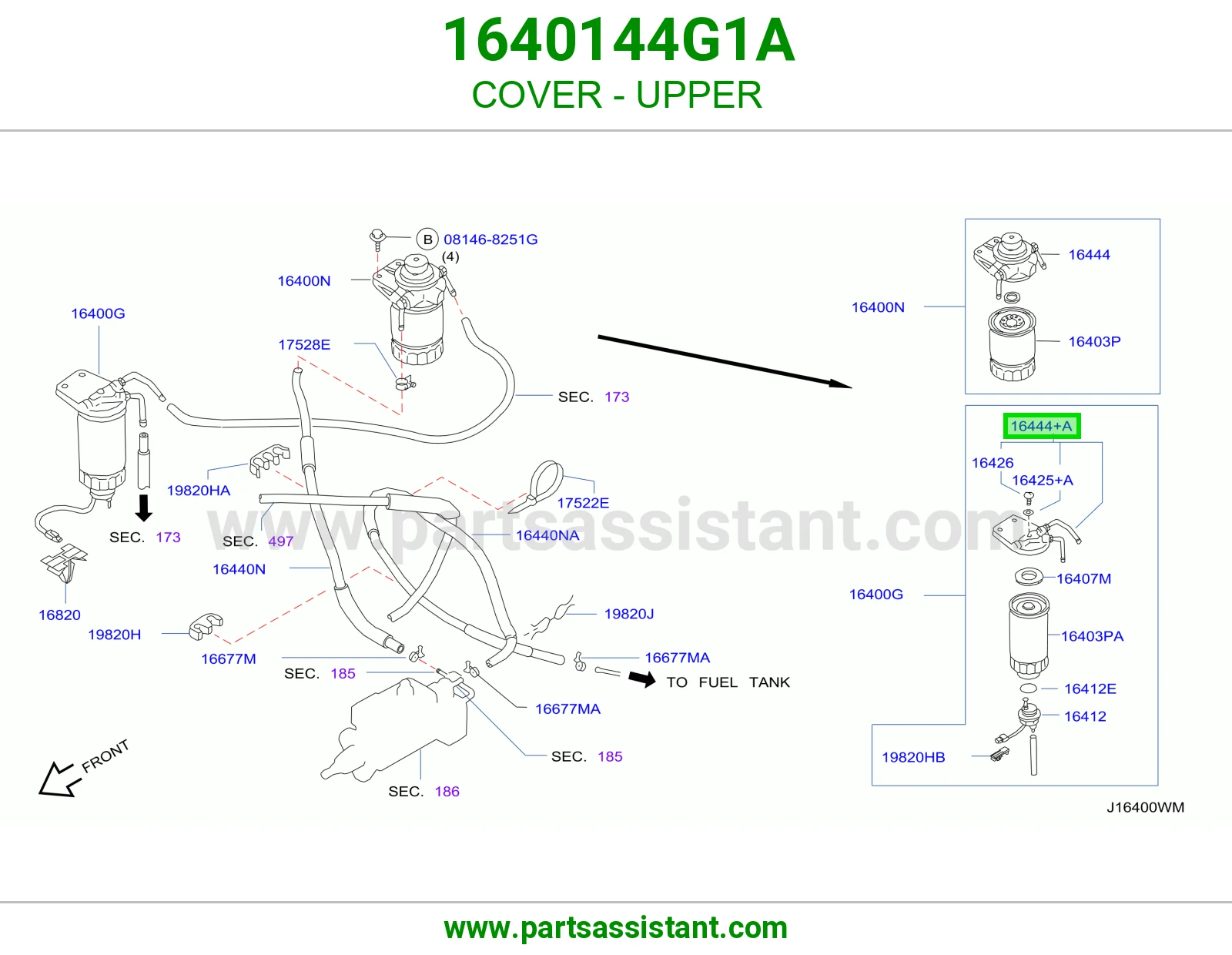 غطاء فوق 1640144G1A