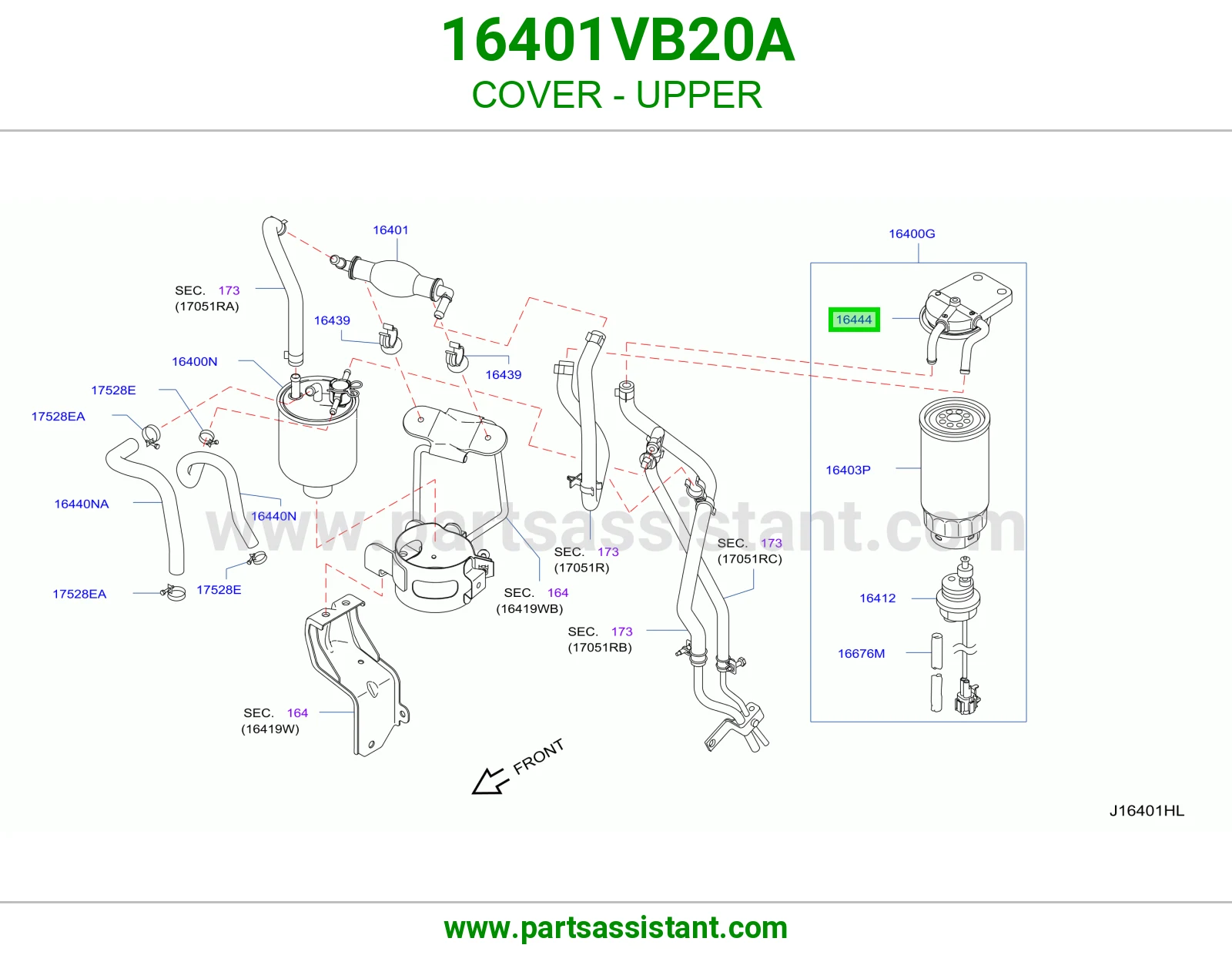 غطا علوي 16401VB20A