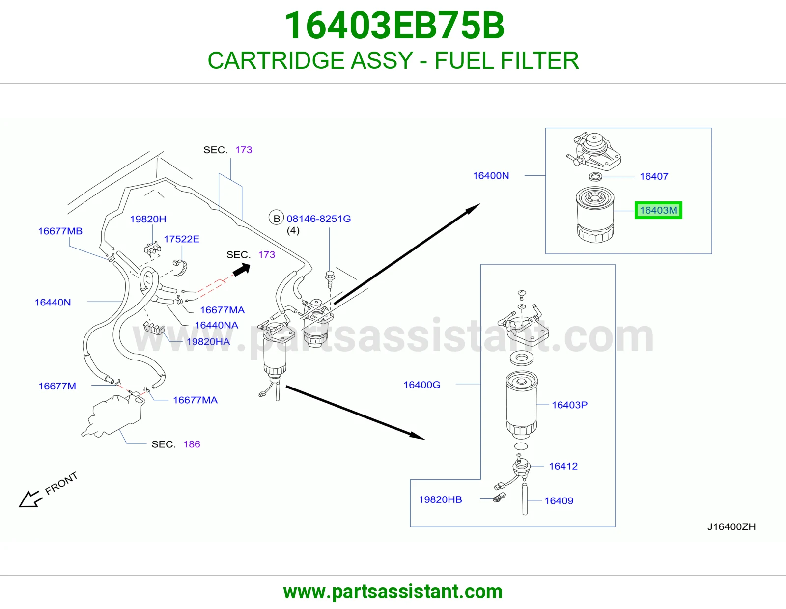 فلتر ديزل 16403EB75B