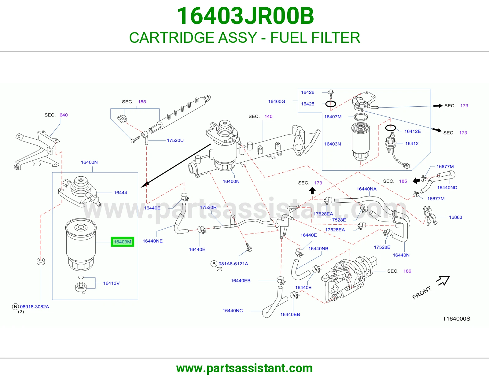 فلتر ديزل 16403JR00B