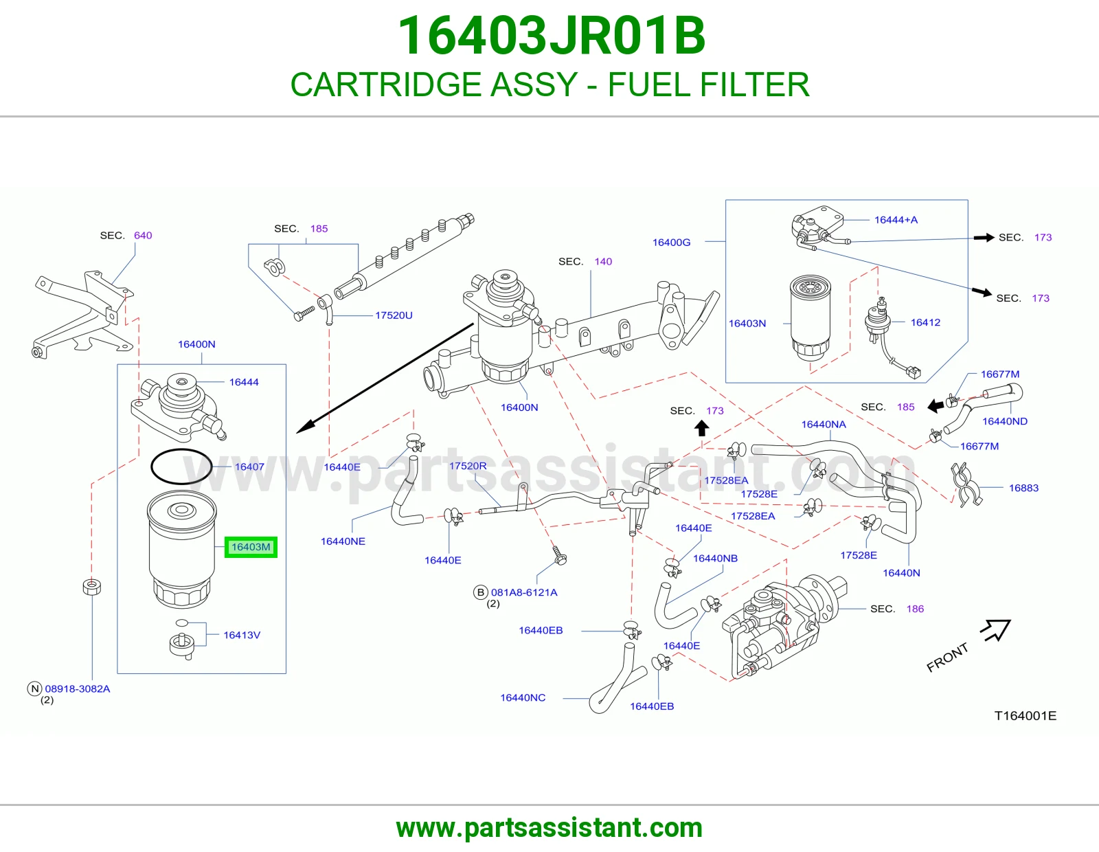فلتر ديزل 16403JR01B