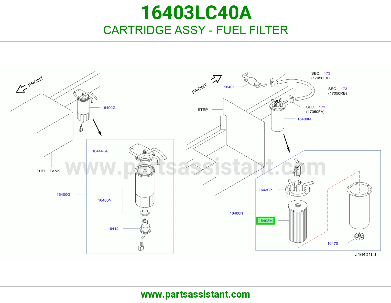 فلتر ديزل 16403LC40A