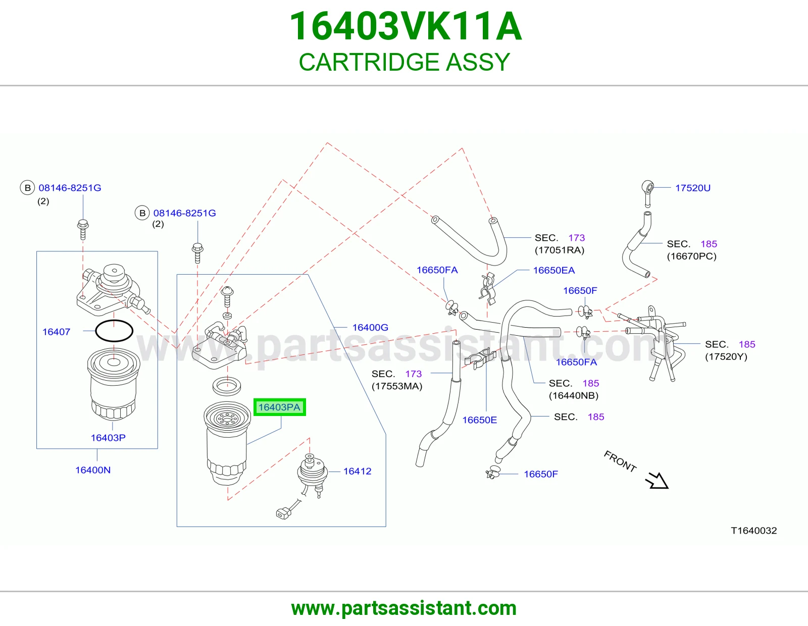 فلتر ديزل 16403VK11A