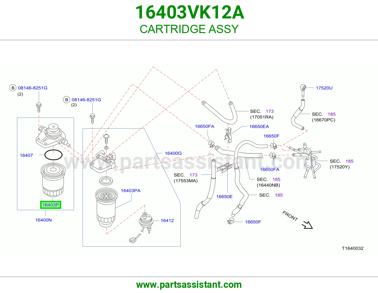 فلتر ديزل 16403VK12A