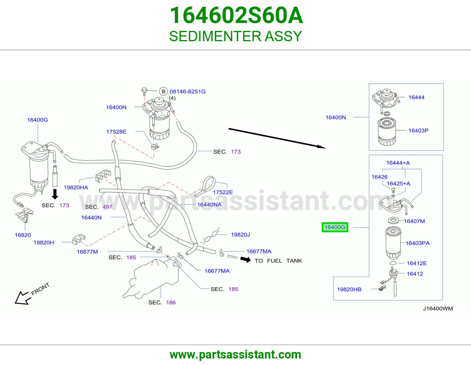 قاعده فلتر ديزل 164602S60A