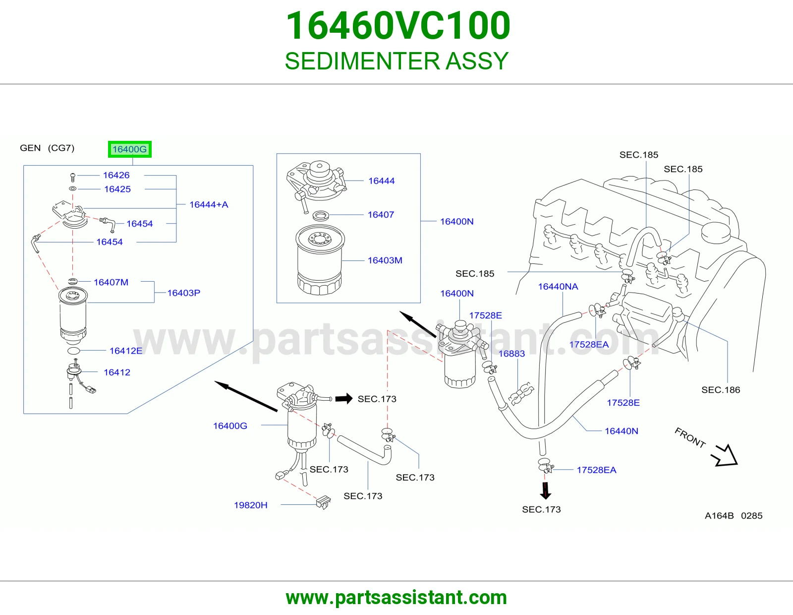 قاعده فلتر ديزل 16460VC100