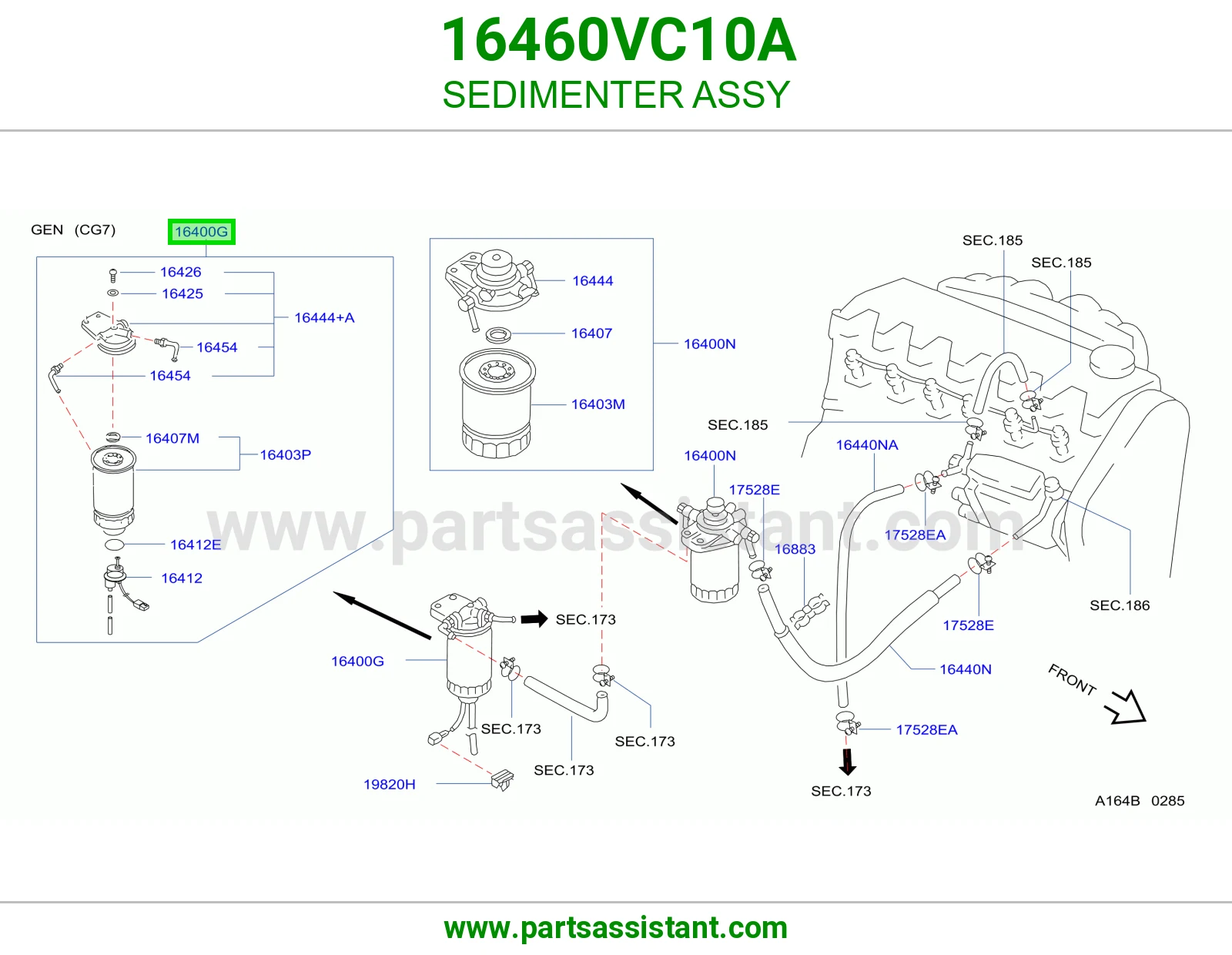 قاعده فلتر ديزل 16460VC10A