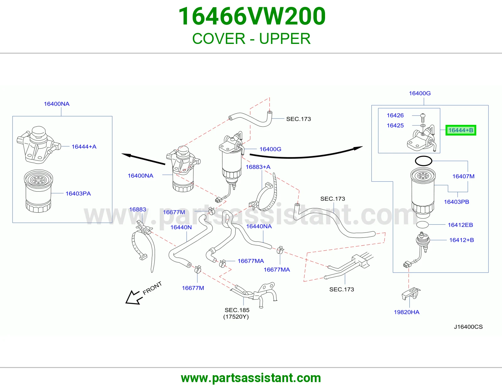 غطاء فوق 16466VW200