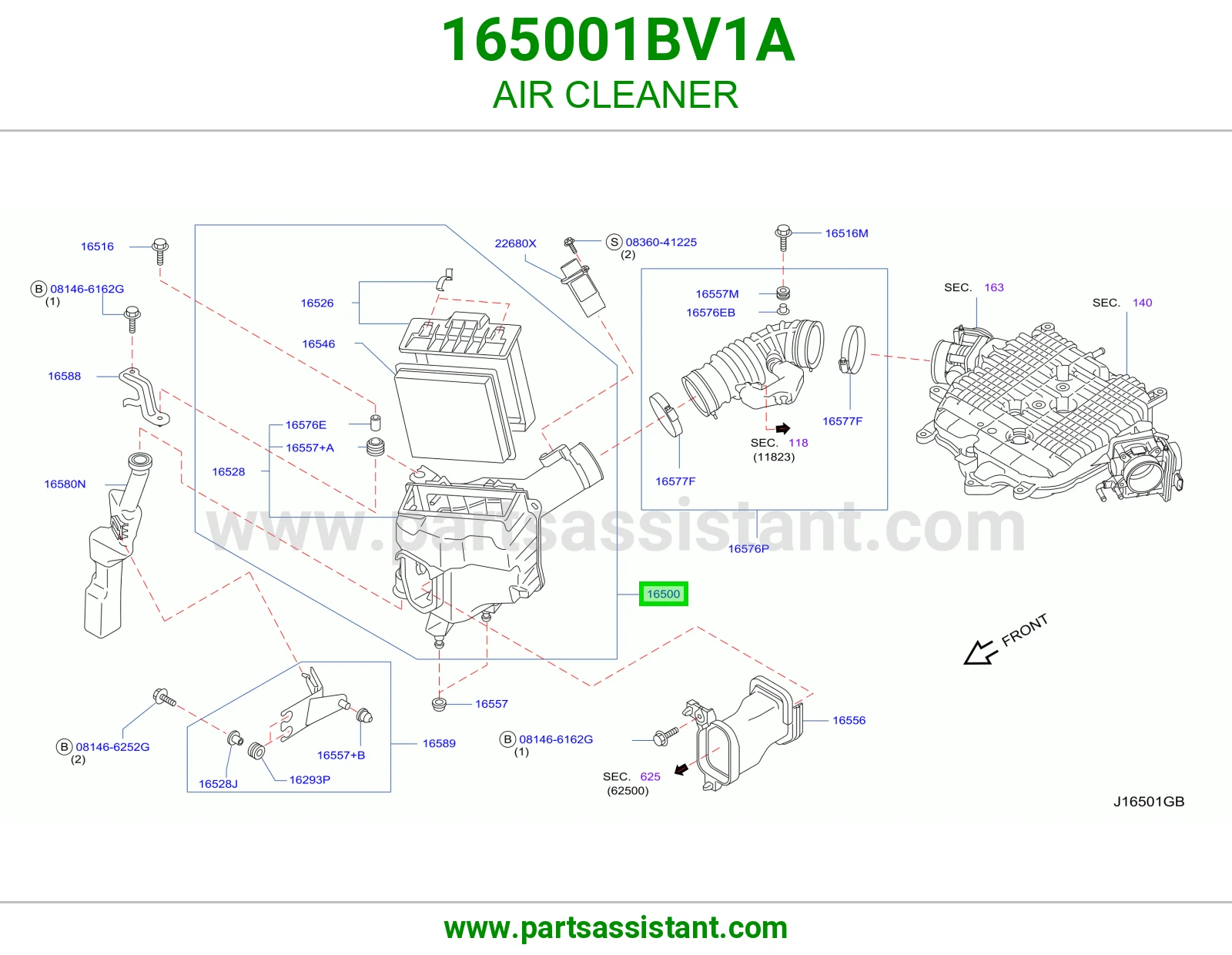 قربه هواء 165001BV1A