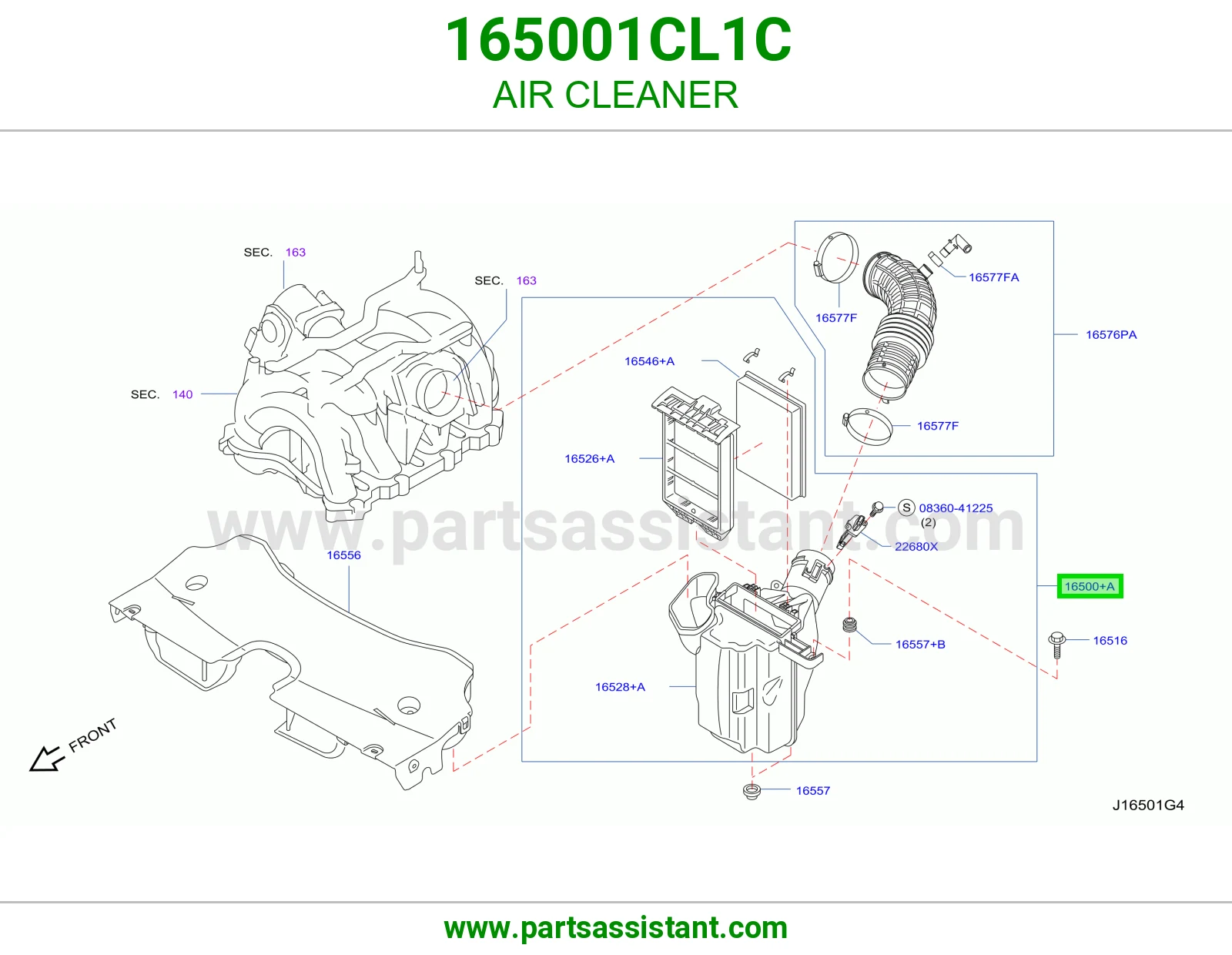 قربه هواء 165001CL1C