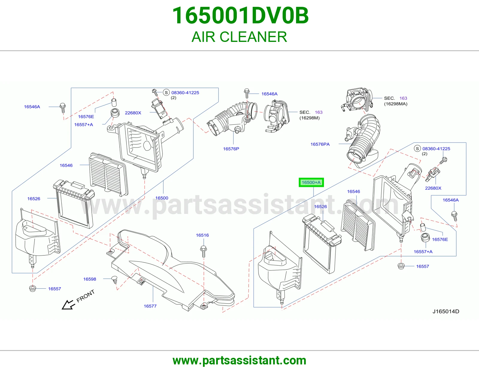 قربه هواء 165001DV0B
