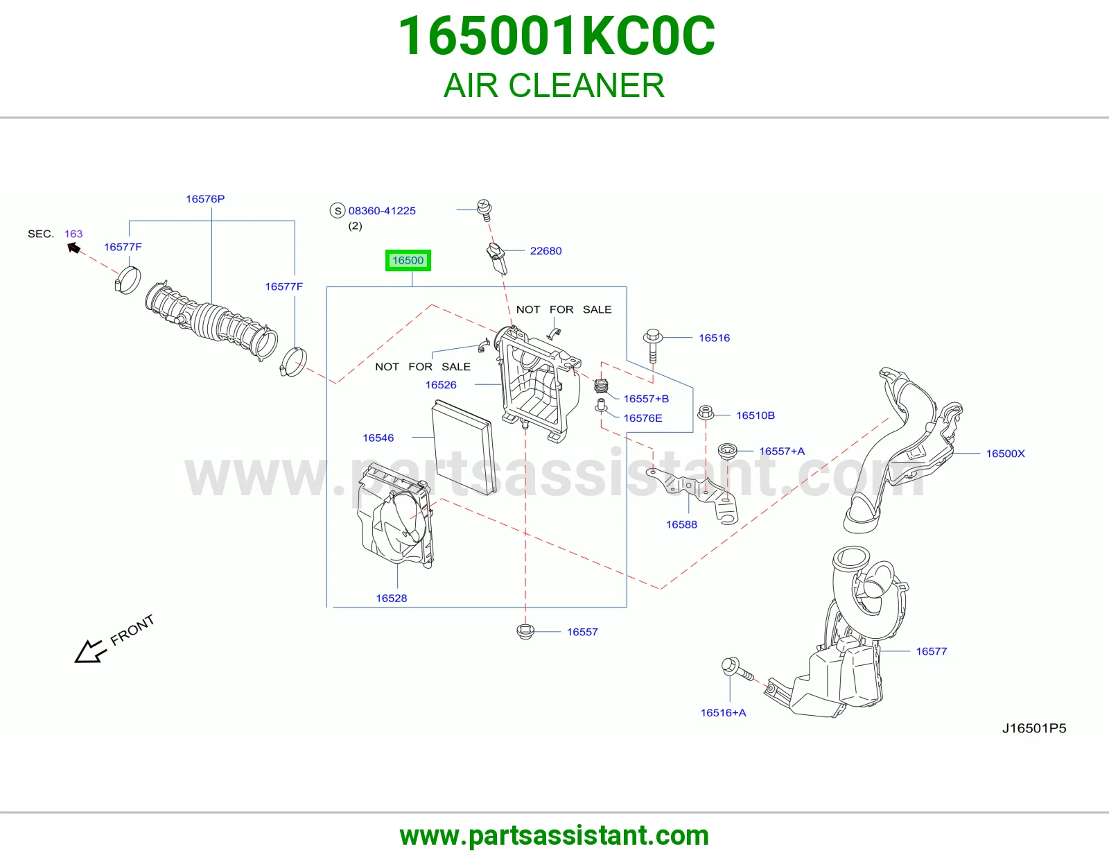 قربه هواء 165001KC0C