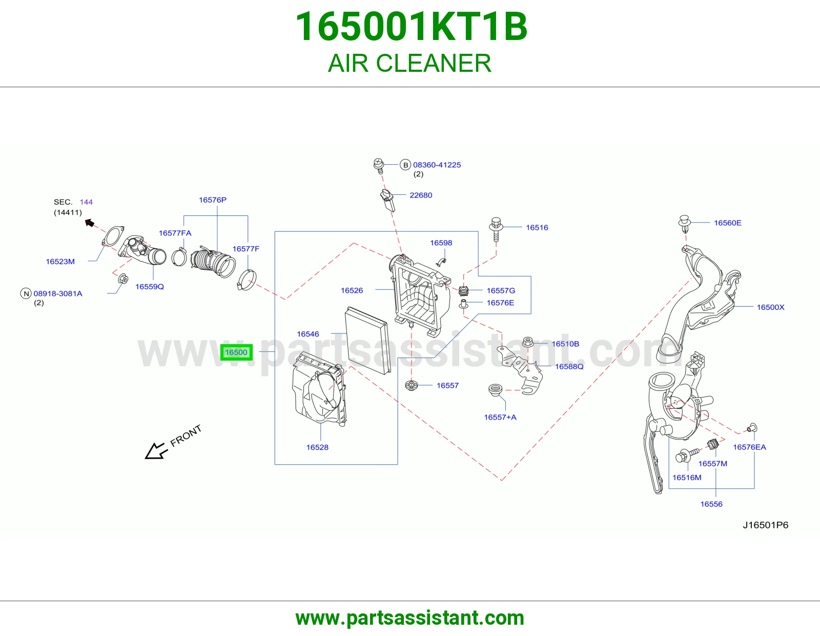 قربه هواء 165001KT1B