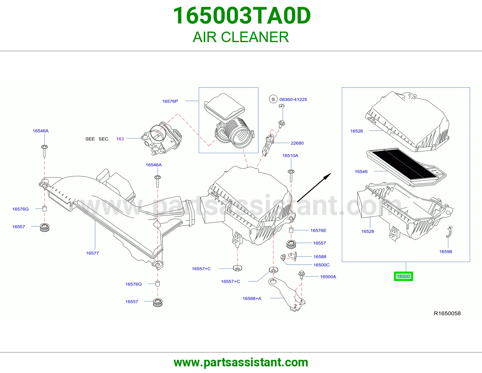 قربه هواء 165003TA0D