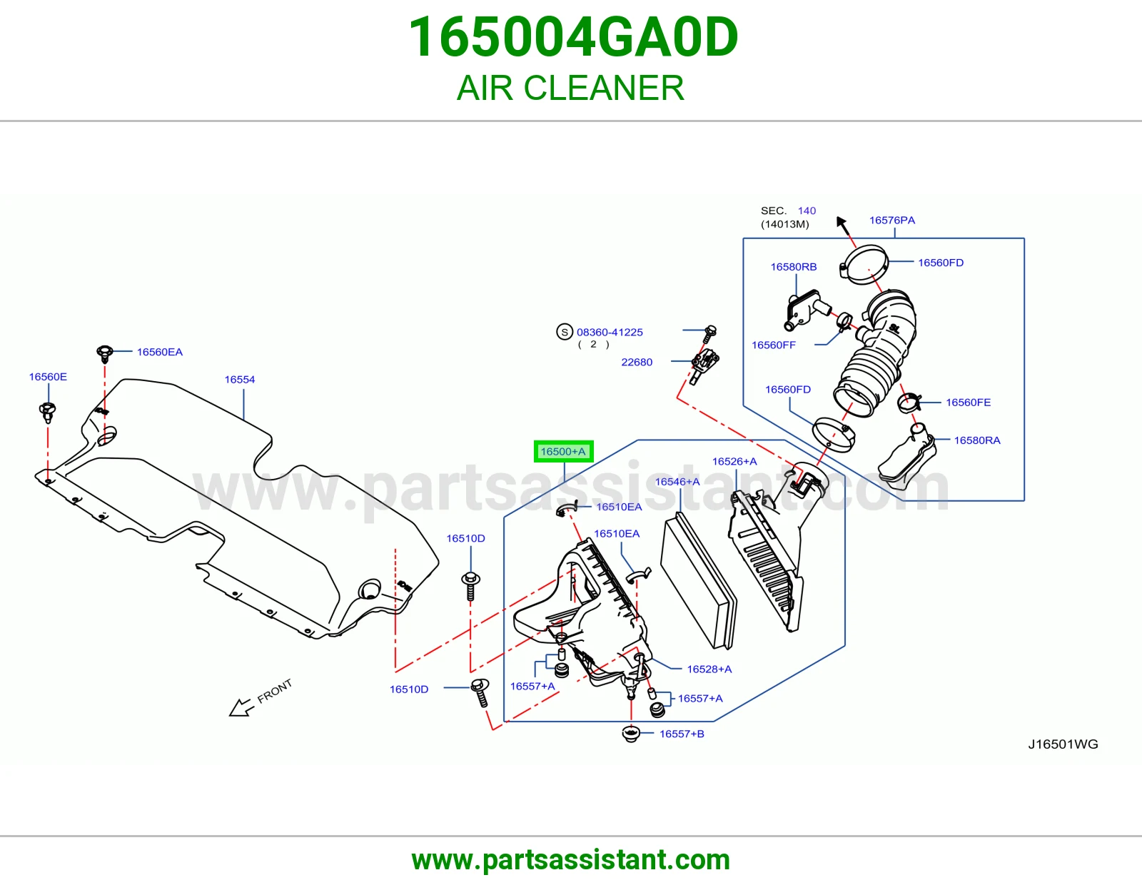 قربه هواء 165004GA0D