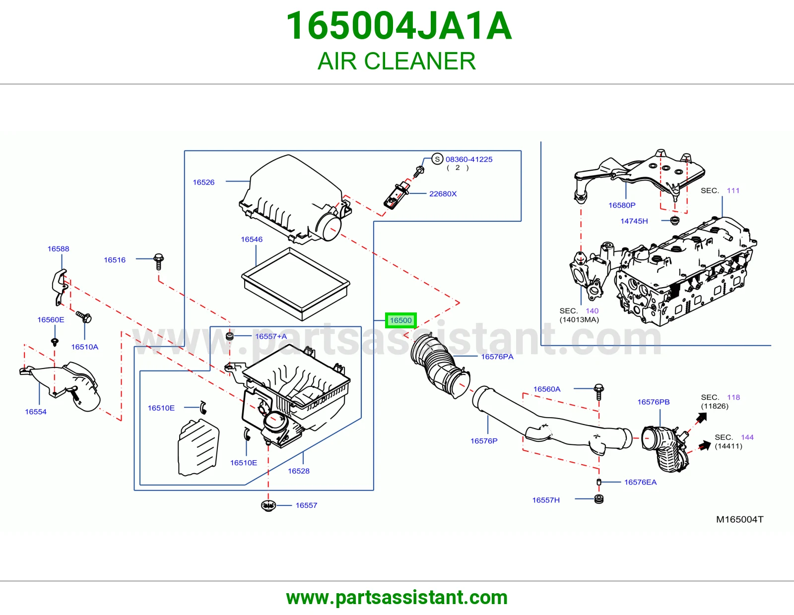 AIR CLEANER 165004JA1A
