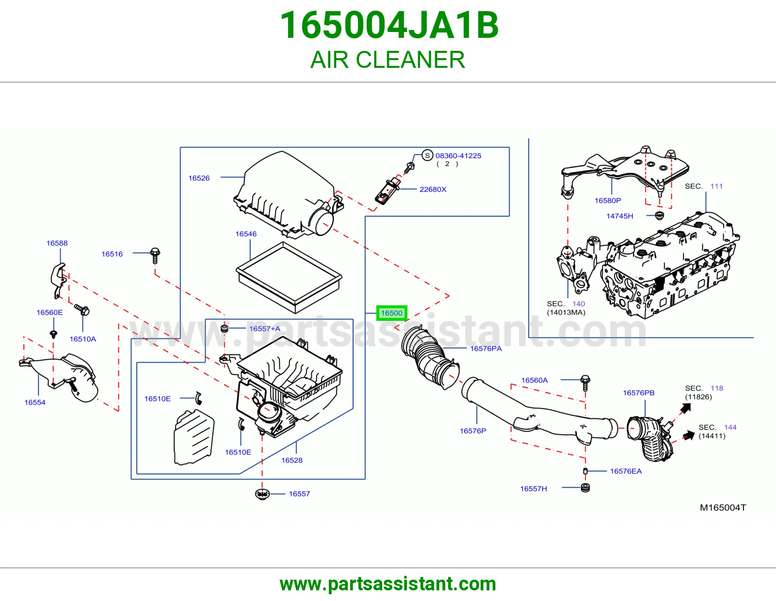 قربه هواء 165004JA1B