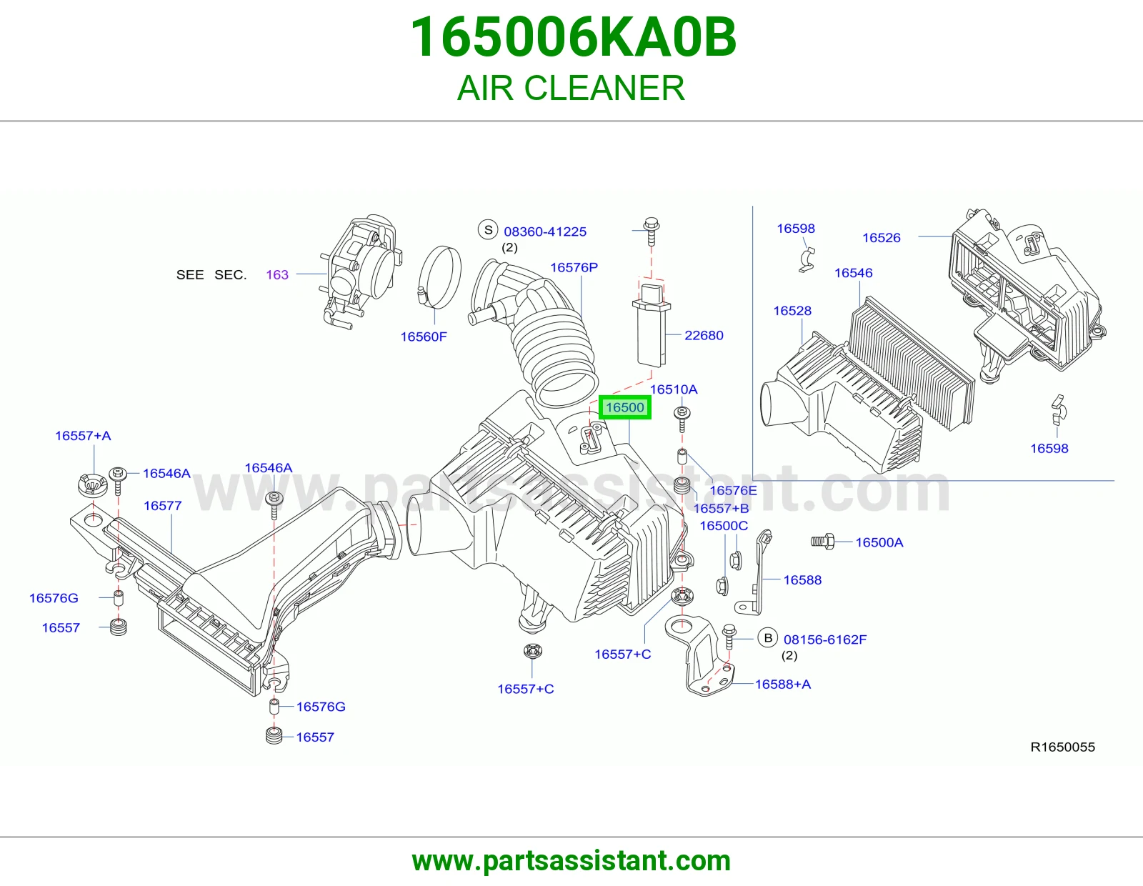 قربه هواء 165006KA0B