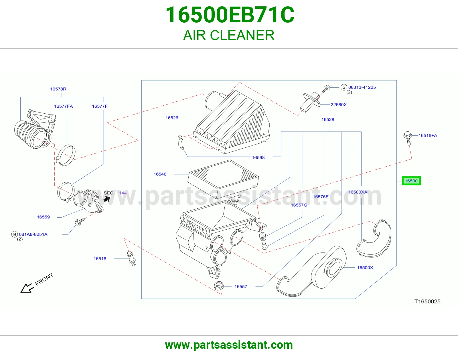 AIR CLEANER 16500EB71C