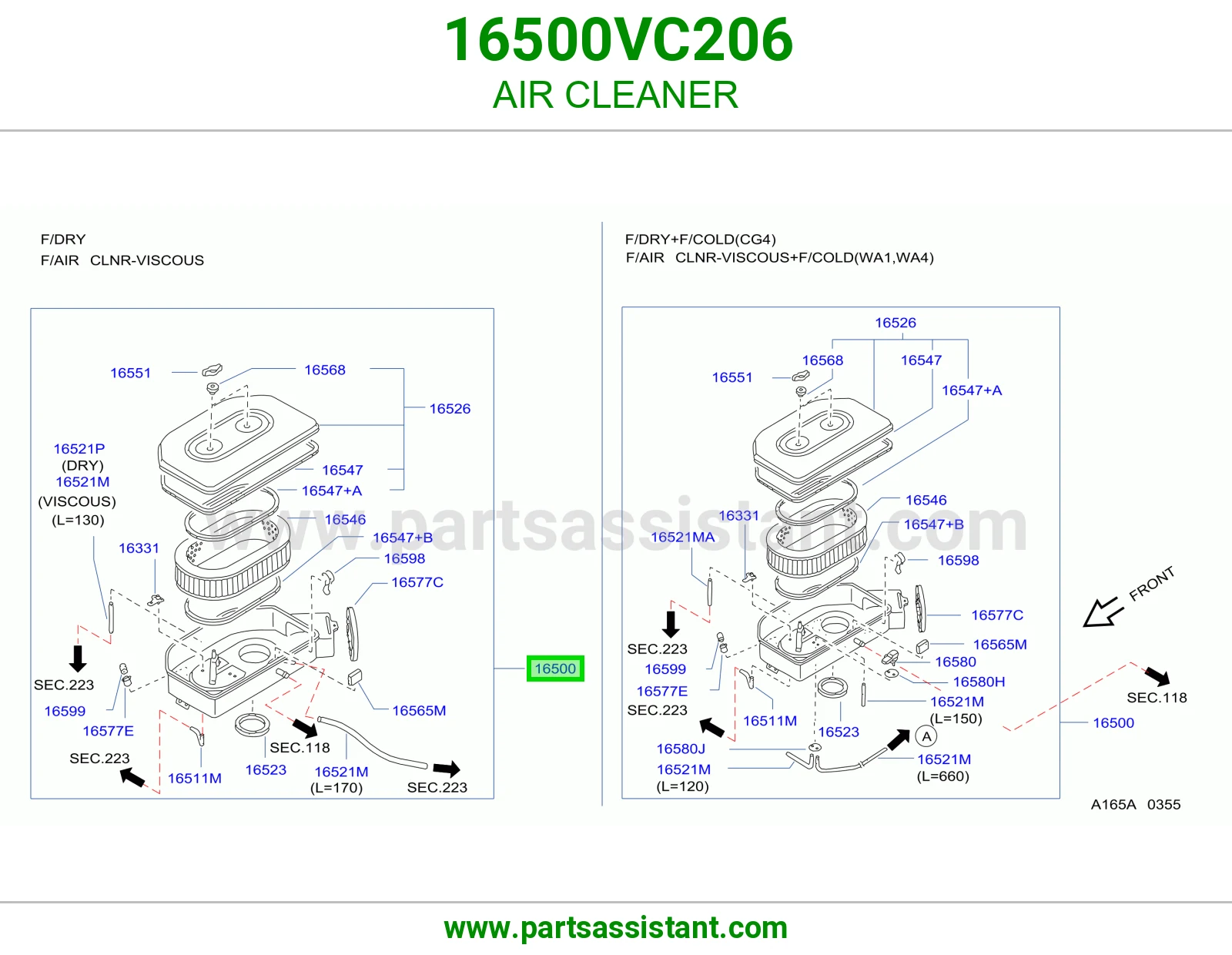 AIR CLEANER 16500VC206
