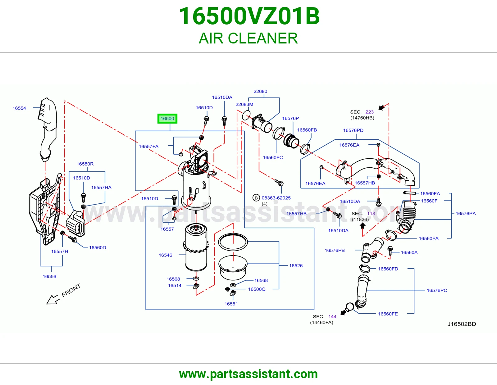 قربه هواء 16500VZ01B
