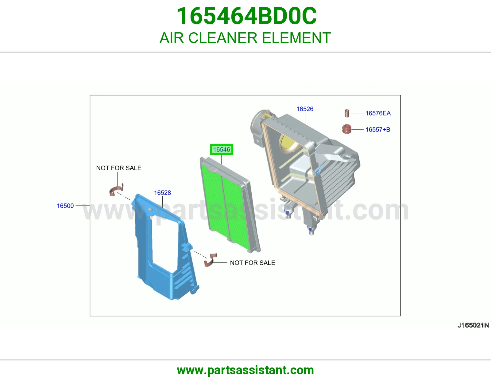 AIR CLEANER ELEMENT 165464BD0C