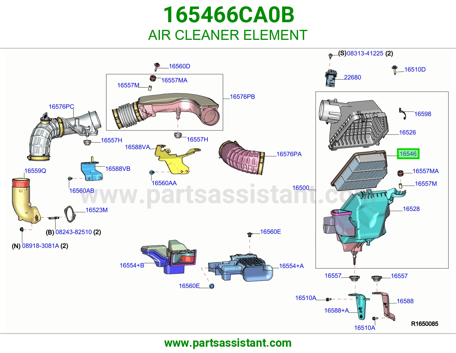 فلتر قربه هواء مكينه 165466CA0B