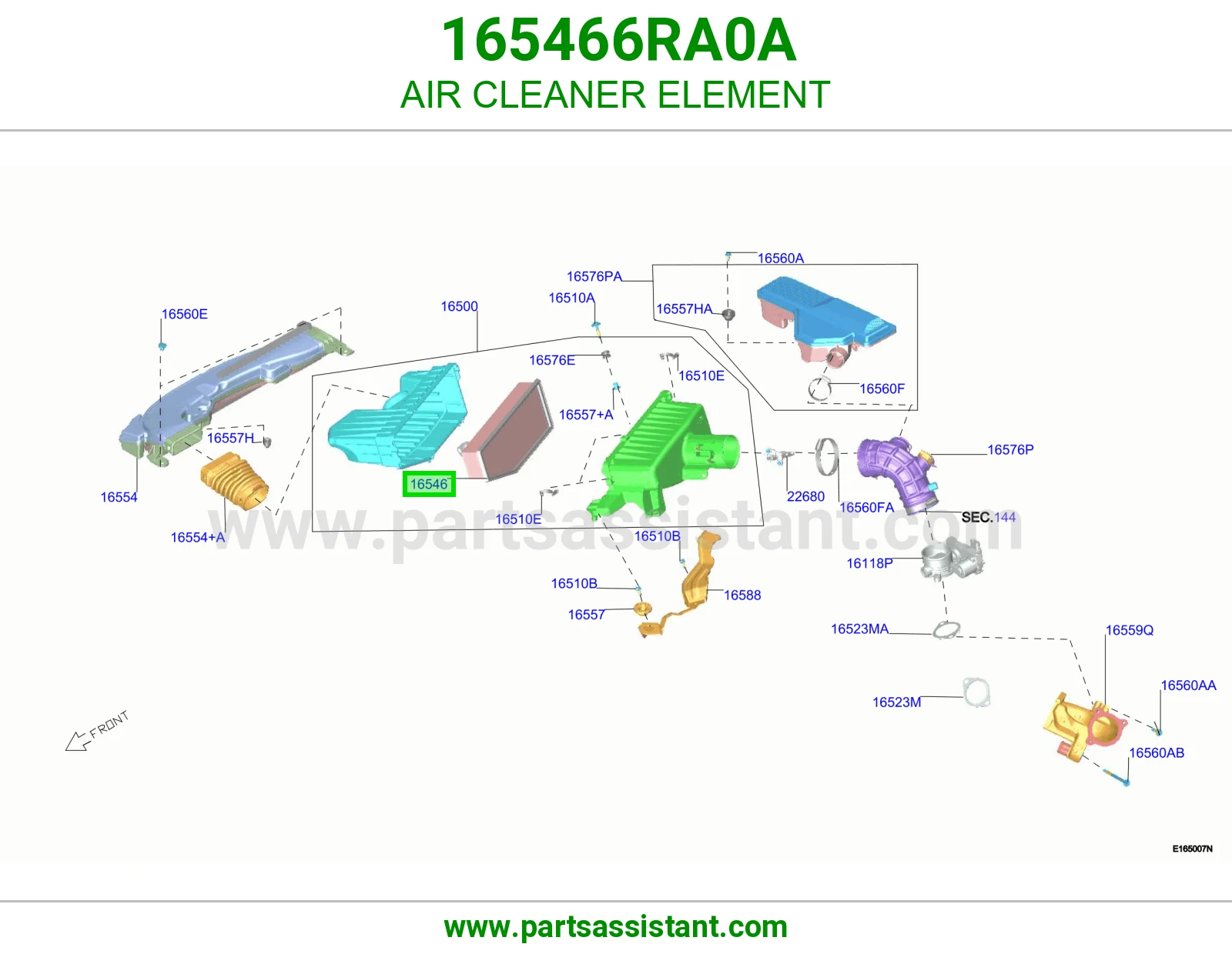 فلتر قربه هواء مكينه 165466RA0A