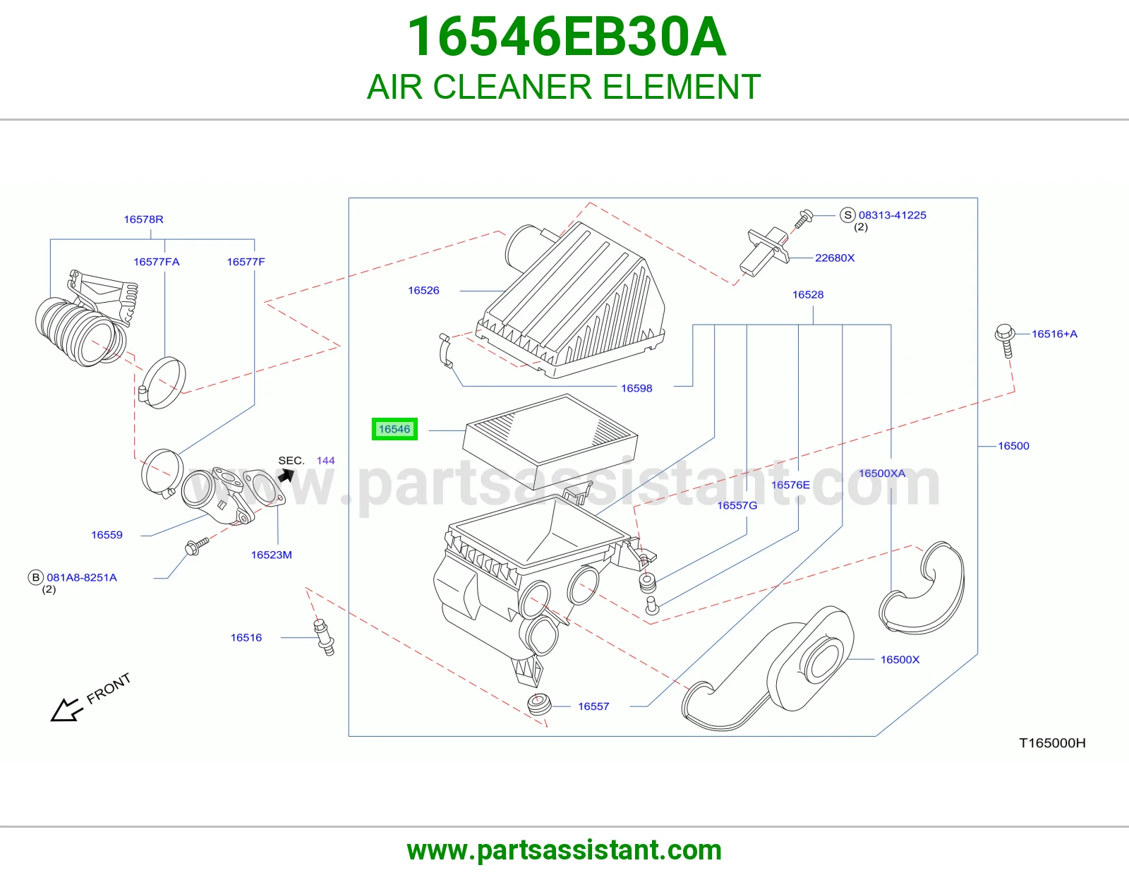 AIR CLEANER ELEMENT 16546EB30A
