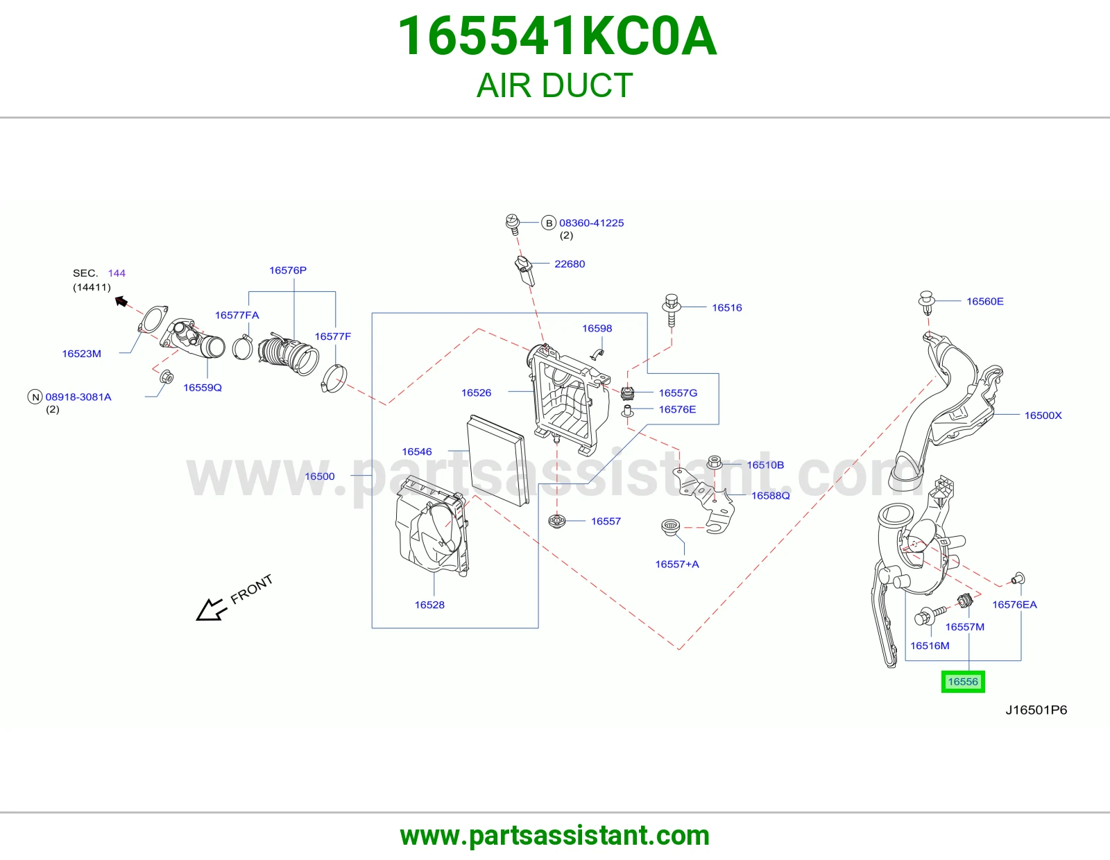 وصلة هواء 165541KC0A