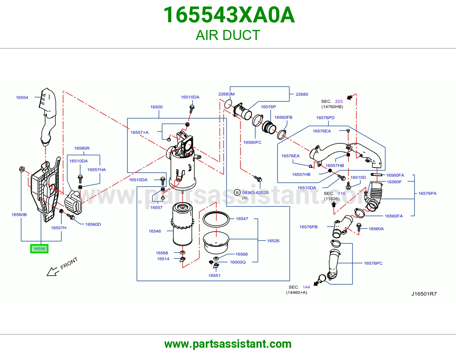 وصلة هواء 165543XA0A