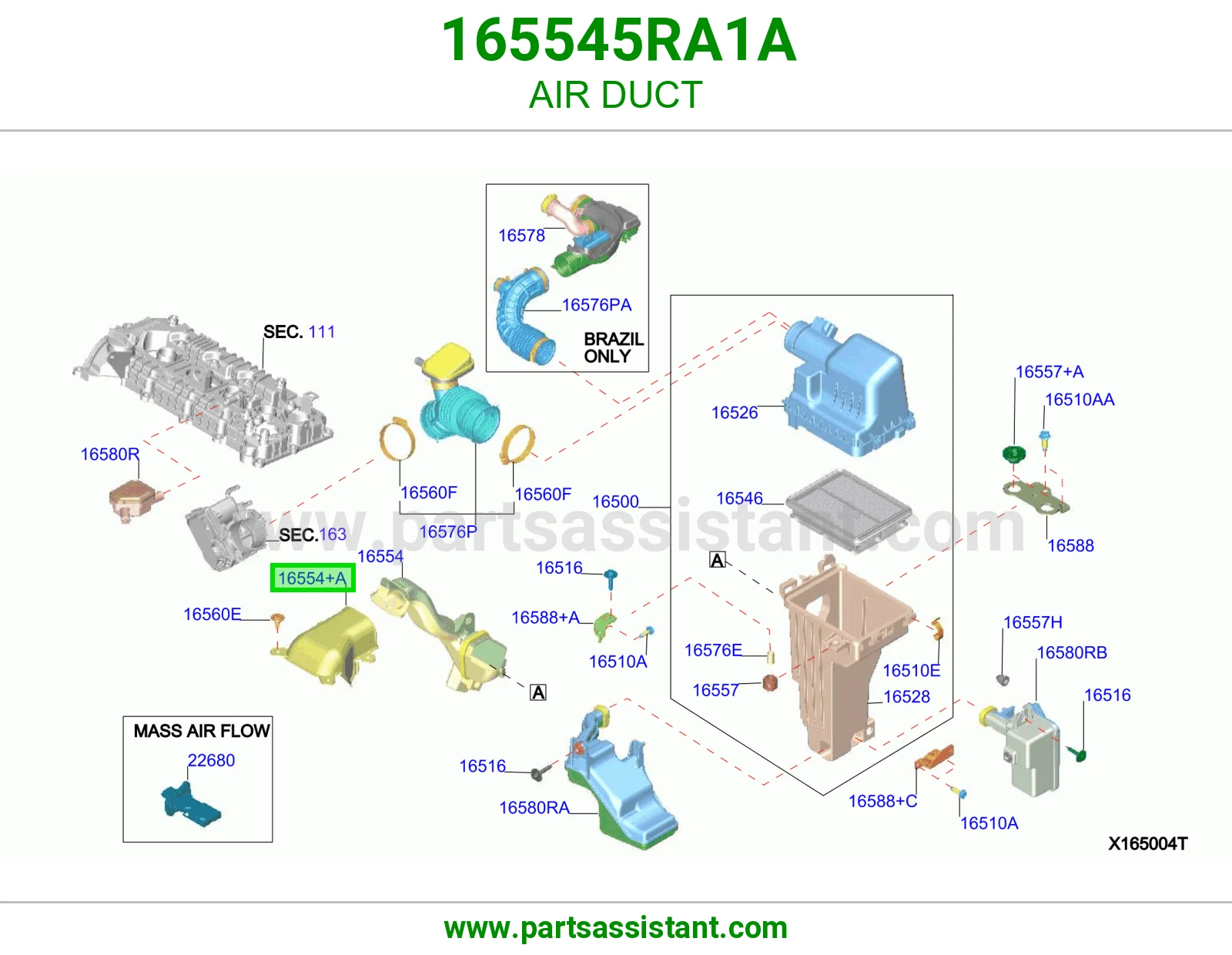 وصلة هواء 165545RA1A