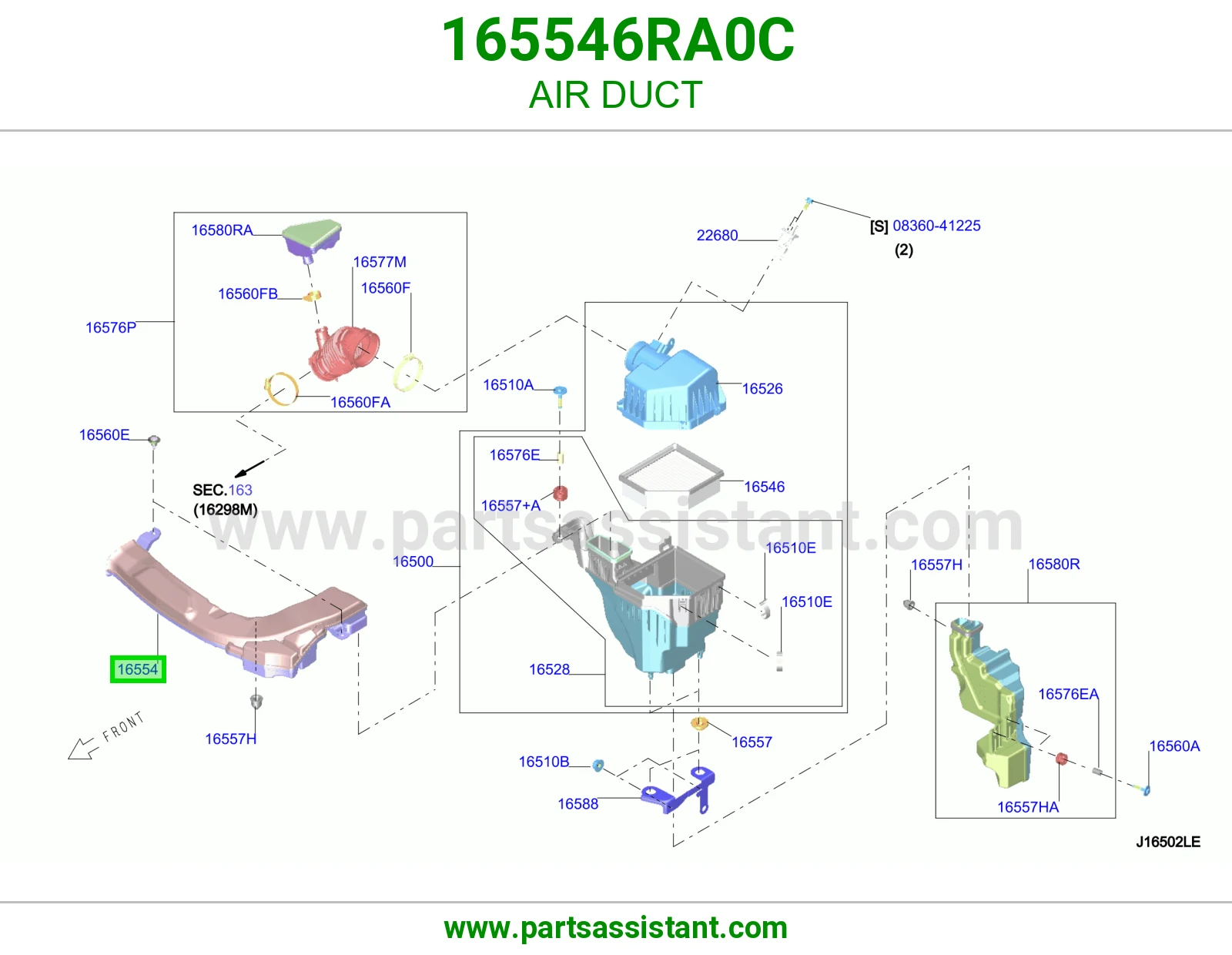 وصلة هواء 165546RA0C