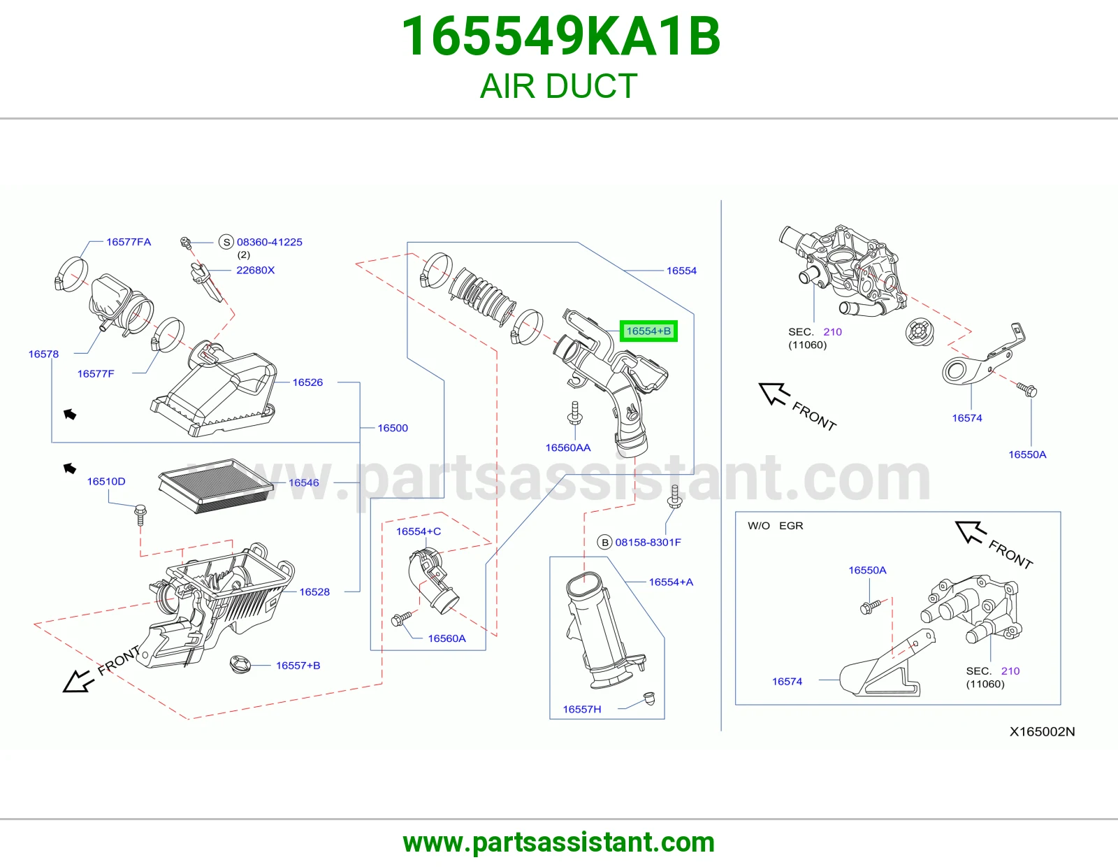 وصلة هواء 165549KA1B