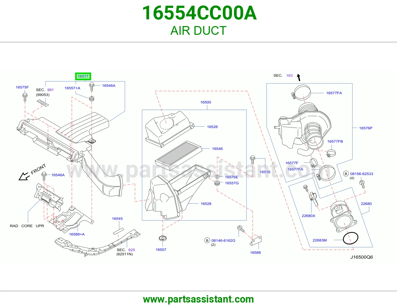 AIR DUCT 16554CC00A