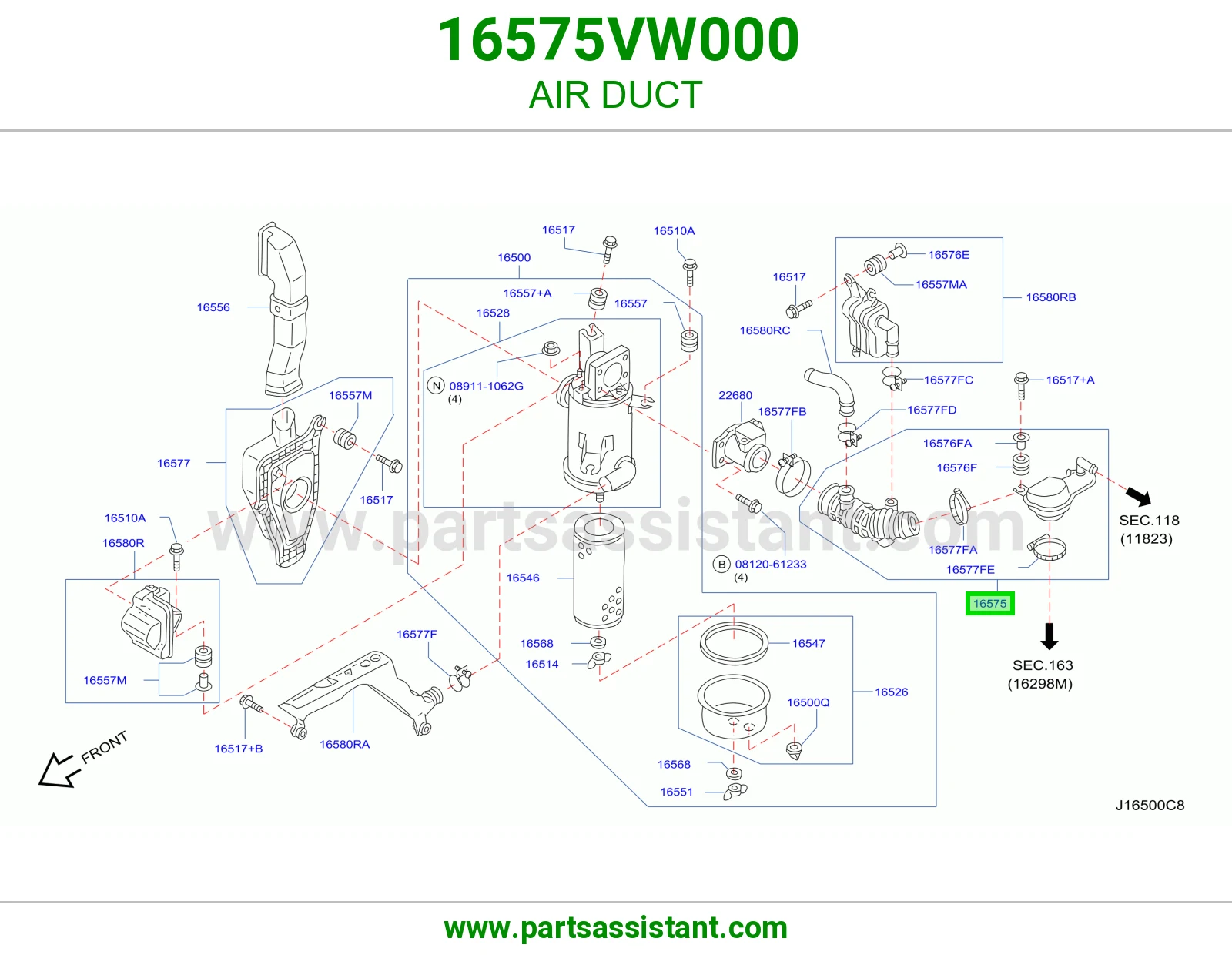 وصلة هواء 16575VW000