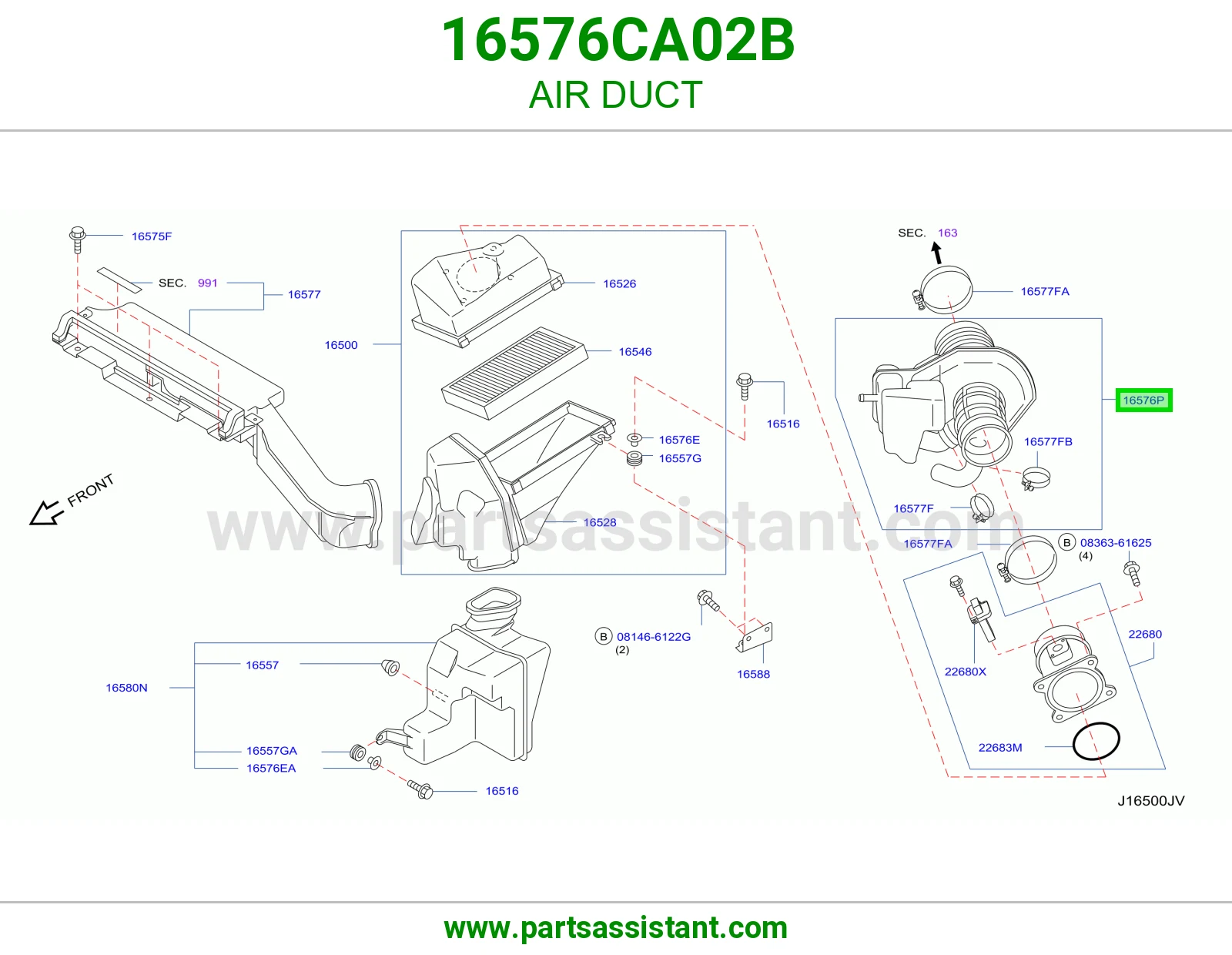 وصلة هواء 16576CA02B
