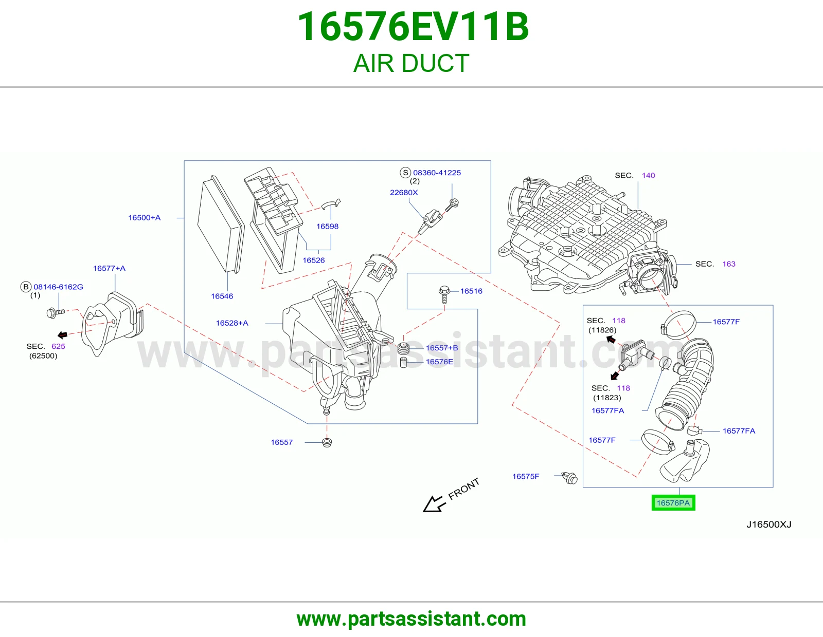 وصلة هواء 16576EV11B