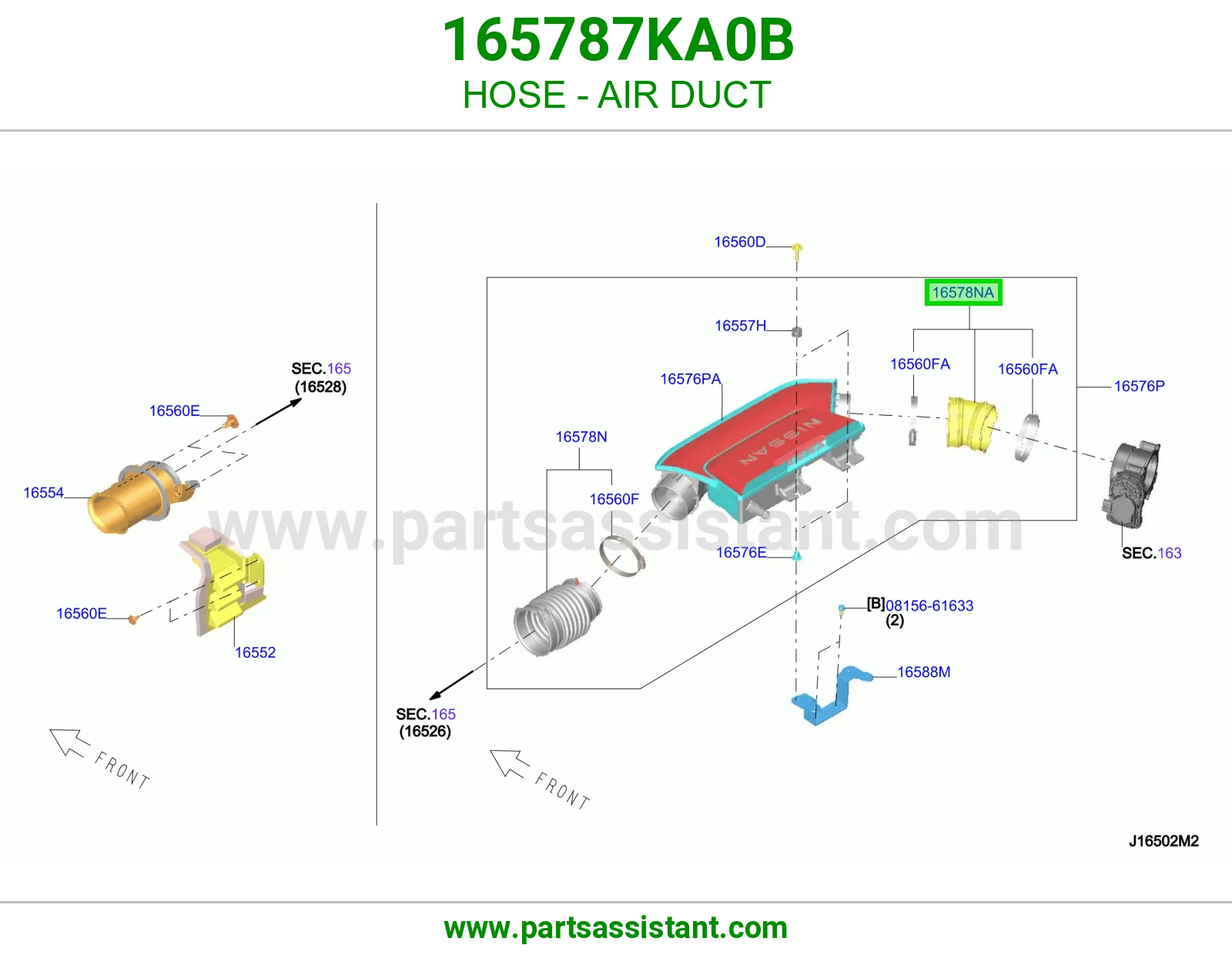 خرطوش قربه هواء 165787KA0B