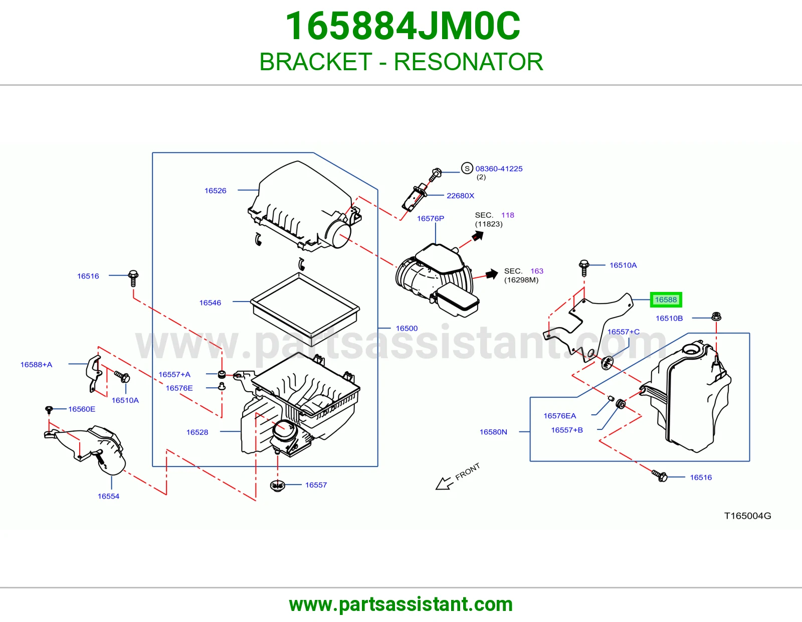 قاعدة علبة هواء 165884JM0C