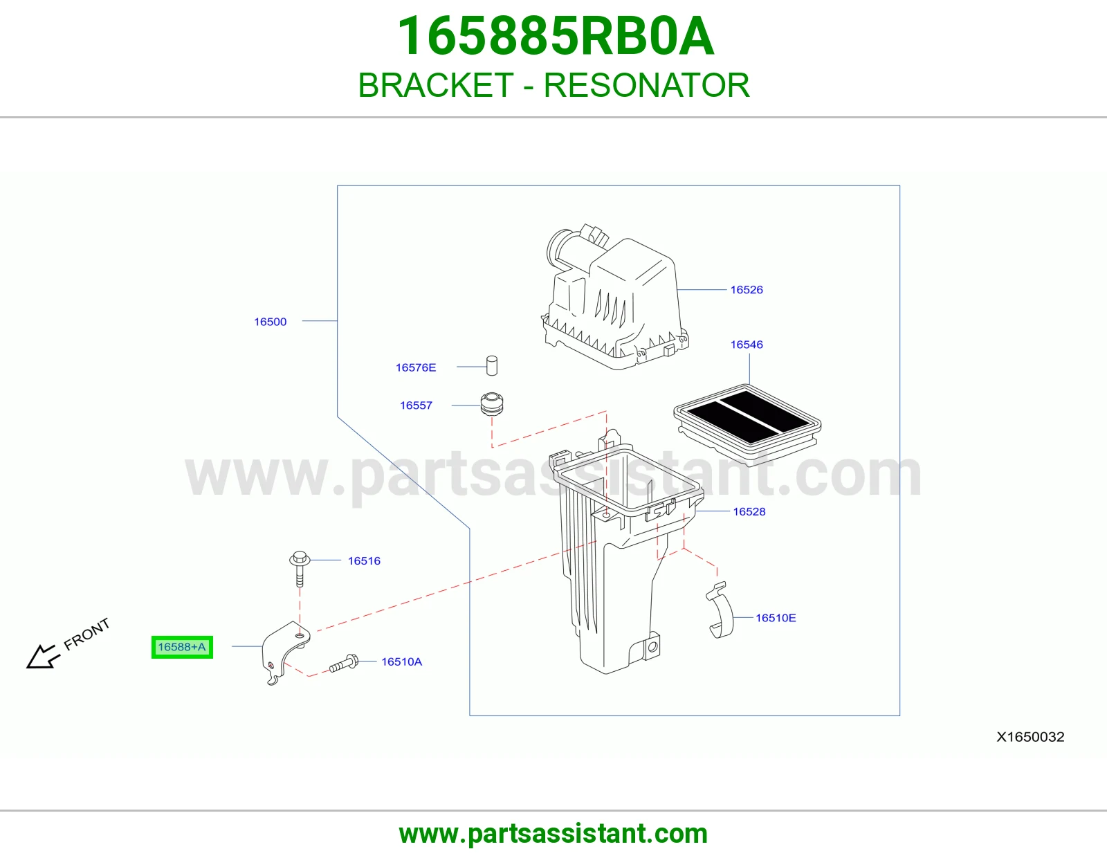 قاعدة علبة هواء 165885RB0A
